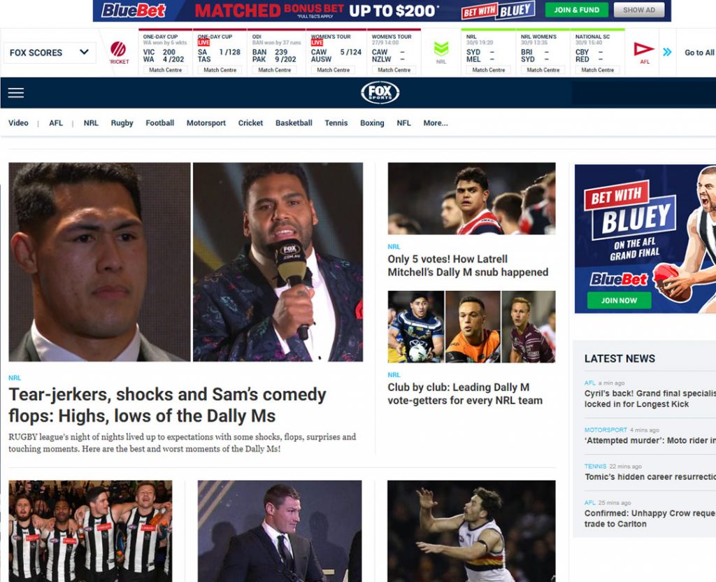 Fox Sports WordPress Website