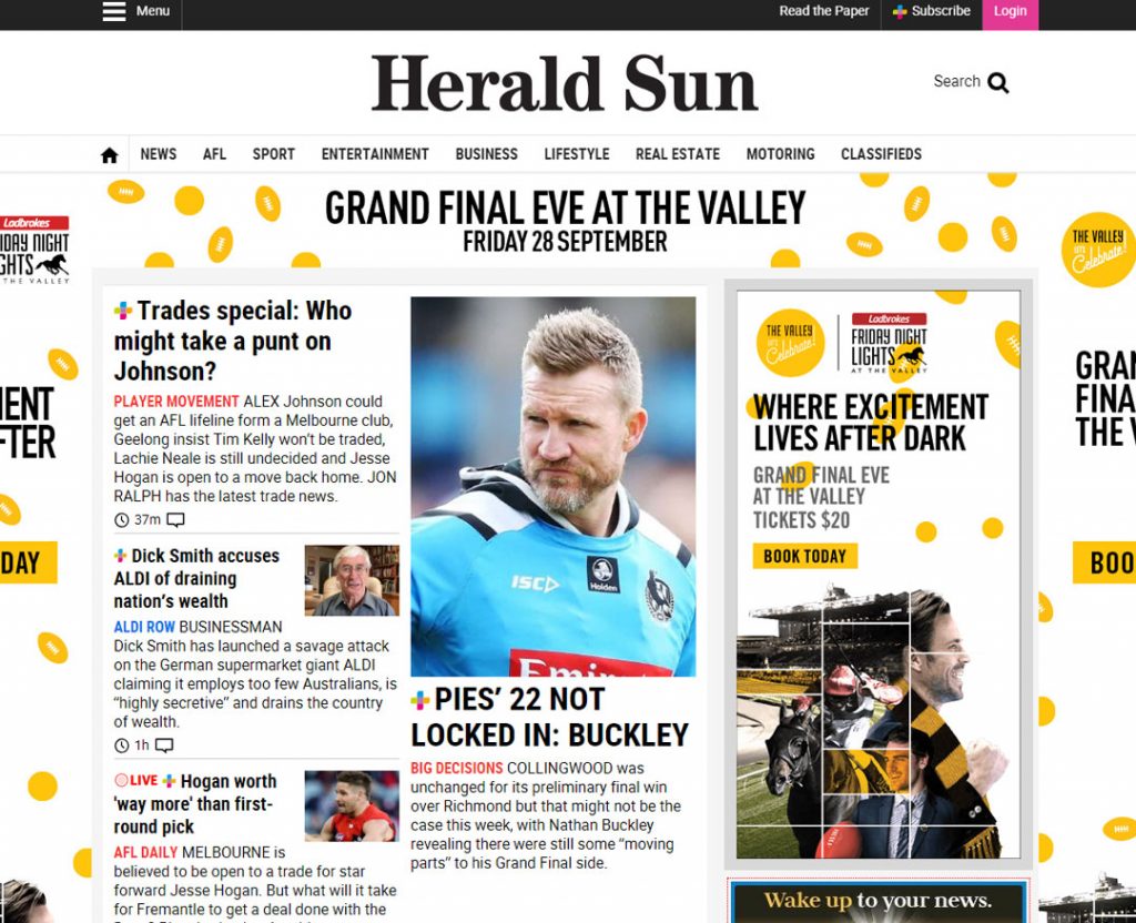 Herald Sun Website Design