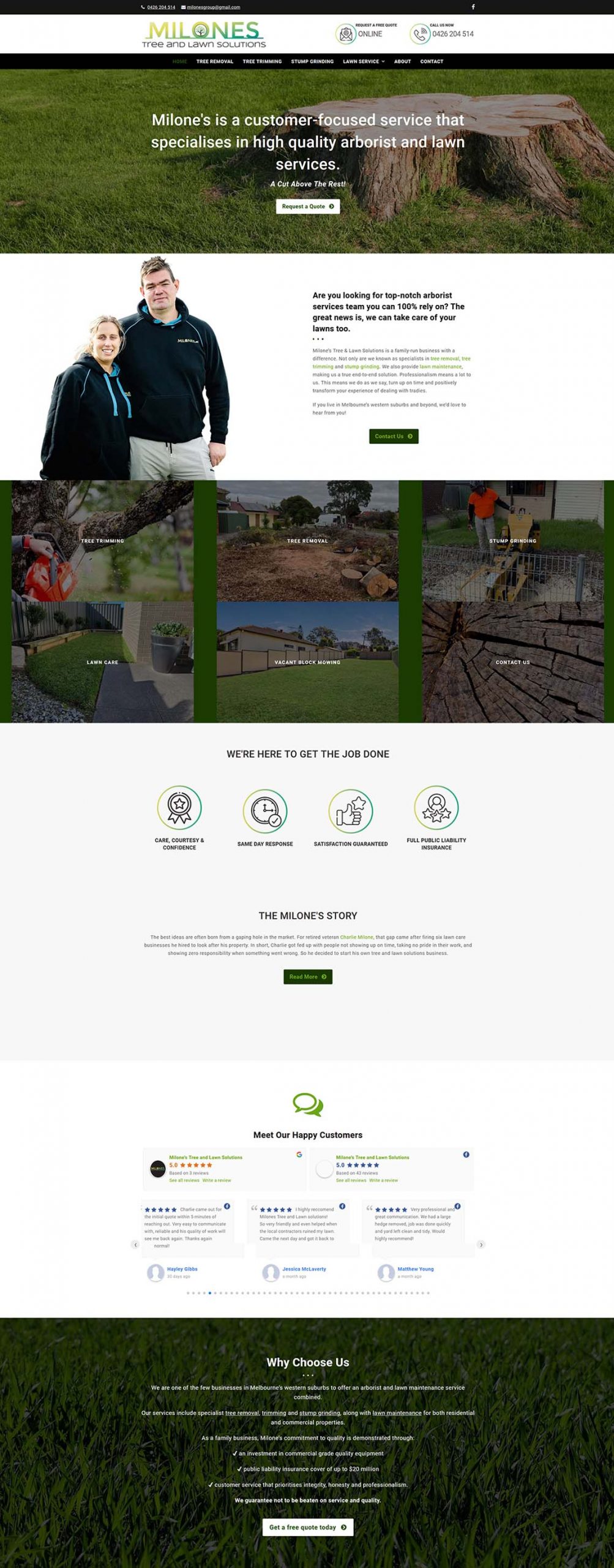 Milones Tree Solutions Website